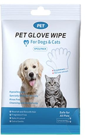 Pet Disposable Gloves For Bathing Cleaning Wipes Dry Cleaning Licking And Caring For Cats And Dogs Kbo150 (White, 23X25cm)