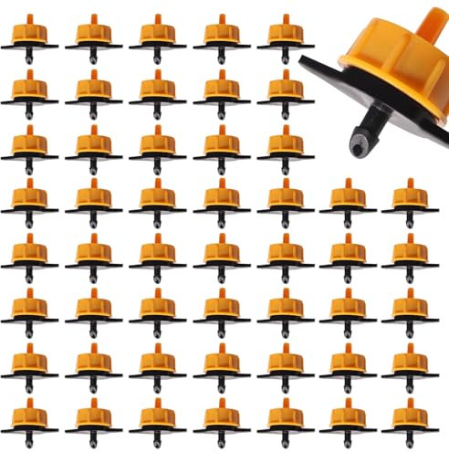 VooGenzek 50 Pezzi 2 GPH Gocciolatore di Compensazione Della Pressione, 1/4 di Pollice Plastica Gocciolatori per Irrigazione, Gocciolatore per Irrigazione da Giardino, per Irrigazione di Piante, 8L