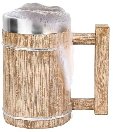 Generisch Cubo de cerveza con de piedra, vaso de cóctel | Vaso de cerveza vintage con asa, 600 ml bebidas de bebidas, doble pared para el hogar, restaurantes