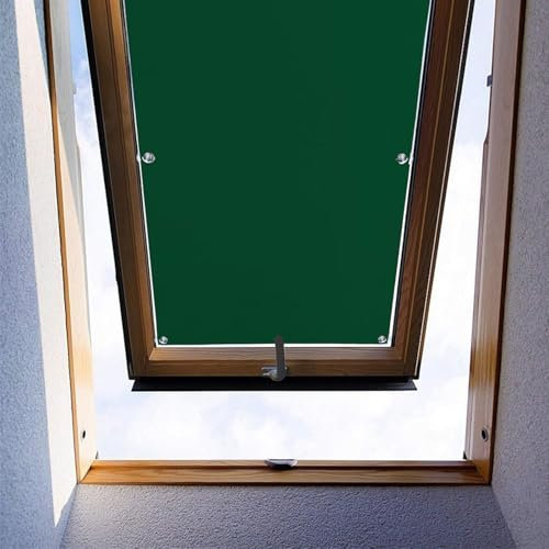 Moboo Dachfenster Rollo Thermo Sonnenschutz Verdunkelungsrollo für Dachfenster UV Schutz mit Saugnäpfe ohne Bohren ohne kleben (Grün,96x105cm)