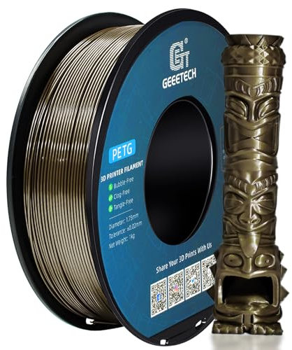 GEEETECH PETG Filament 1.75mm Metallic Gold, verbesserte Hochfestigkeit 3D-Drucker Filament, Glanzfinish, ±0,03mm Präzision-1kg Spule