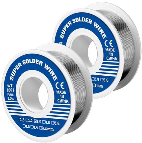Lötzinn Bleihaltig, Lötzinn Mit Flussmittel, Professioneller Lötdraht Für Elektronikreparaturen Und Modellbau, 1.0mm×100g*2, 63% Zinnanteil