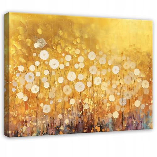 WallArena Leinwand Bilder Pusteblumen 120x80 cm | Leinwandbilder, Bild auf leinwand, Wandbild XXL groß Wandbilder für Wohnzimmer Schlafzimmer Wohnzimmerbilder Modern