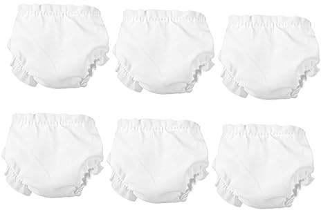 Abaodam 6 Stück Puppenunterwäsche für 10-Zoll Puppen Wiederverwendbare und Waschbare Puppenwindeln Verstellbare Unterhosen Babypuppen Zubehör