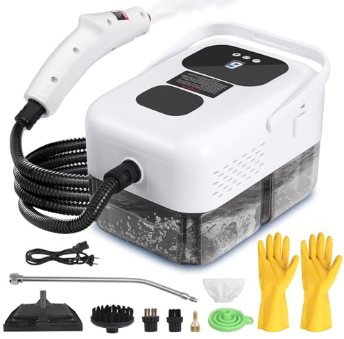 Aomdom 2500W Dampfreiniger, Handheld Dampfreiniger mit 6 Zubehörteilen 1200ml Tank 9 Dampfstufen für Küche, Bad, Auto, Boden, Sofa, Fliesen und Fugen