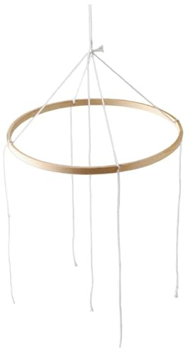 Milageto -Mobile mit Holzrahmen, Windspiel zum Aufhängen, kreative Bastelidee fürs Kinderzimmer, selbst zu basteln, auch als Bettglocke geeignet, 23 Cm, 4 Löcher