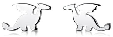 Drachen Ohrstecker Echtes 925 Sterling Silber, Fantasie Ohrringe für Damen | S925 gestempelt, Fein gearbeitet, Nickelfrei, Echtsilber, Für Damen & Mädchen, Mythisches Design, Geschenkbox inklusive