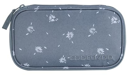 Coocazoo Mäppchen „Bloomy Daisy”, hellgrau, Federmäppchen, großes Hauptfach, Reißverschlussfach mit Klarsichtfach im Deckel, Fach für Geodreieck, Stiftehalter, ab der 3. Klasse