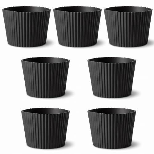 Classicseali 7Pcs Glass Cup Silicone Sleeve,Nonslip Silicone Cup Sleeve | Resistant Silicone Cup Sleeve,for Glass Cups & Bottles, Reusable Mug Protector Cover