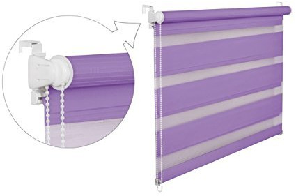 DOPPELROLLO DUOROLLO 75 CM BREIT 150 CM LANG Lila INKL. SEILZUG FENSTERROLLO KLEMMROLLO JALOUSIE
