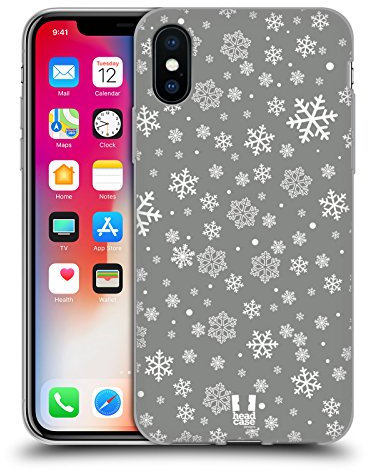 Head Case Designs Flocken Silber Urlaub Kollektion Soft Gel Handyhülle Hülle kompatibel mit Apple iPhone X/iPhone XS