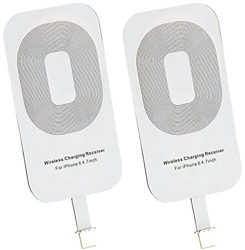 Callstel Induktiv Laden: Qi-komp. Receiver-Pad kompatibel mit iPhone 6/7/s und iPhone 6/7/s Plus - 2er Set (Wireless Charging Receiver, Qi Induktions-Ladegerät, Handy Ladestation)