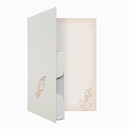 Briefpapiermappe Neutral braun BM362 – 20 Blatt Designpapier A4, 15 Umschläge B6 – Hochwertiges Motivpapier Hochzeit, Verlobung, Taufe, Brief, Jubiläum, Liebesbrief, neutral – Druckerpapier 90 g/m²