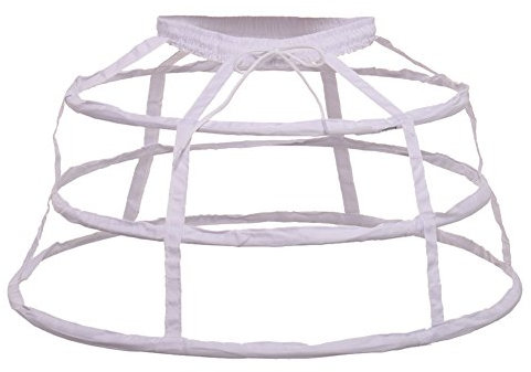 GRACEART 3 Reifen Rock Petticoat Gepäckträger Käfig Rock Brautmoden (Weiß)