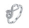 JO WISDOM Damen-Ring 925 Sterling Silber Infinity Unendlichkeit Geburtsstein Ring Herz schliff 3A Zirkonia,Schmuck für Frauen