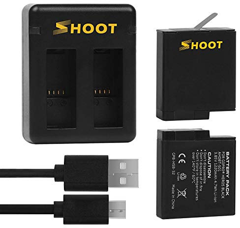 Yangers 2 Pack Battery with Dual USB Parallel Charger Dock Hub for GoPro Hero 7 Black/Hero 6 5 / Hero (2018) / Firmware v01.50, v01.55, v01.57,v02.00 and v02.51 Camera Accessories