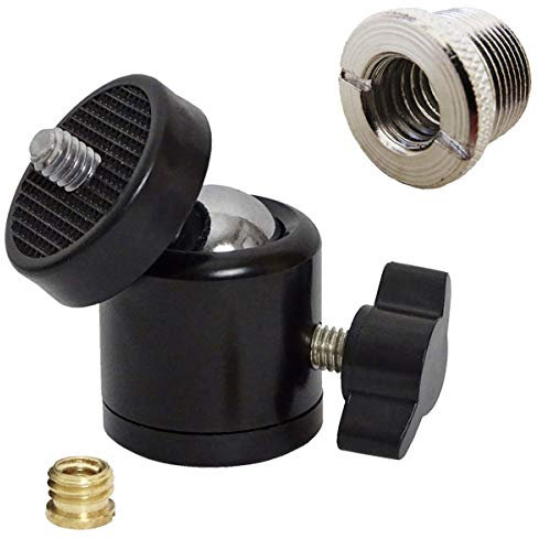 keepdrum Kugelgelenk Stativ-Adapter drehbar 1/4 zu 3/8 + Reduziergewinde 3/8 zu 5/8