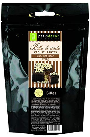 PATISDECOR Billes de Cereales Chocolat Blanc 250 g