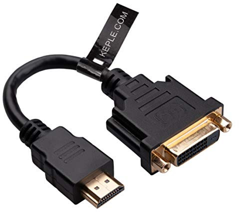 Adaptateur de Fil HDMI (M) vers DVI-D (F) (DVI-D Dual Link 24 + 1) Adaptateur DVI Femelle vers HDMI Male avec connecteur plaqué Or Convertisseur 1080P Full HD 15cm