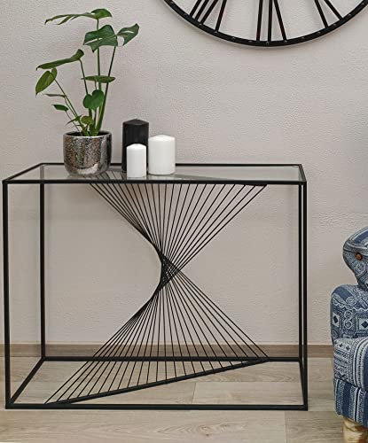 DARO DEKO Metall 3D Design Möbel schwarz Sideboard 107 x 80cm