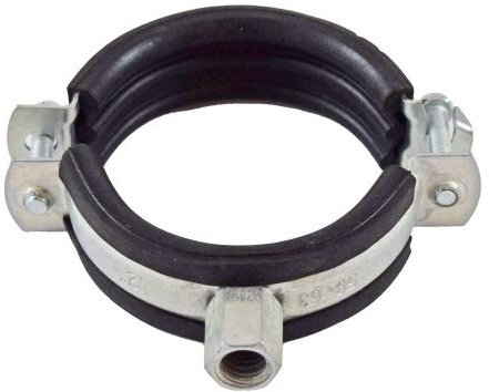 qpool24 - 10 Stück - Rohrschellen •54mm-142mm •Schwarz •Dämmeinlage und Hakenverschluss Größe 54-58 mm