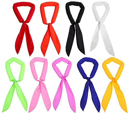 Milisten 9 Stück Kühlschal Wrap Ice Cool Scarf getränkte Krawatte um Hals Bandana Kühlschal Bandana Stirnband für drinnen und draußen