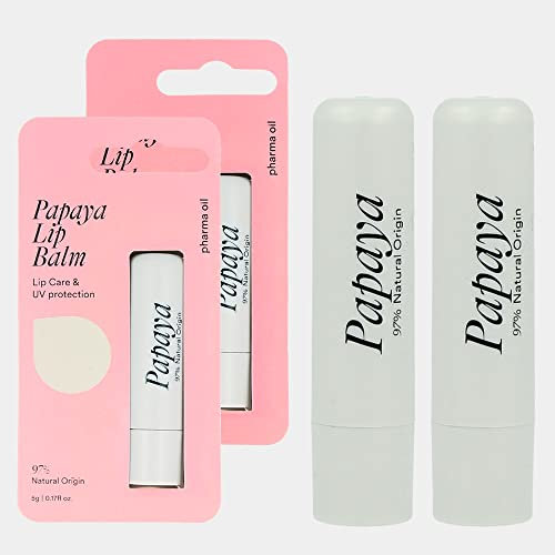 Pharma Oil Lippenpflege Naturkosmetik Lippenbalsam Papaya 2x5g I Angereichert mit Sheabutter I Parabenfrei I Ohne Künstliche Farbstoffek, Perfekt für ein Weihnachtsgesche