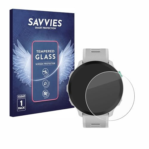 savvies Verre Trempé pour Garmin Forerunner 55 Vitre Protection Ecran, Film Trempé de Verre, Dureté 9H