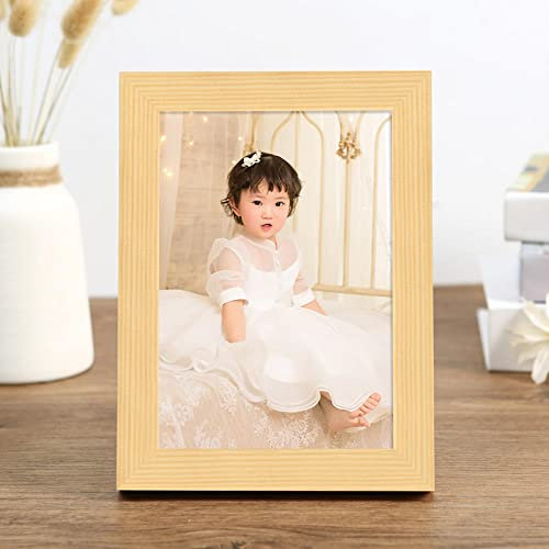 HNDXLHH Bilderrahmen Holzfarbe Fotorahmen Klassisches Design Bilderrahmen Holz Bilderrahmen a4 Rahmen mit Plexiglas Objektrahmen für Tisch- und Wandmontage, Heimdekoration