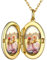 PROSILVER Damen aufklappbar Oval Medaillon zum Öffnen Silber 925 18k vergoldet personalisiert Oval Anhänger mit 2 Bilder Foto Amulett Souvenir für Weihnachten Valentinstag