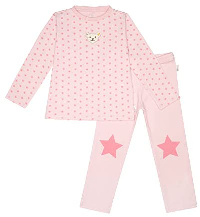 Steiff Unisex Schlafanzug 2tlg. lang Pyjamaset, Silver PINK, 128