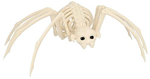 Boland 72412 - Spinnen-Skelett, Größe 35 cm, Attrappe aus Kunststoff, Spinne, Spider, Dekoration für Halloween, Karneval oder Mottoparty, Beige-schwarz