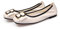 MACHSWON Womens Fold up Pumps Casual Roll up Shoes Square Toe Mental Buckle Slip on Loafers Dressy Flats Dolly Shoes(White, Size 8)