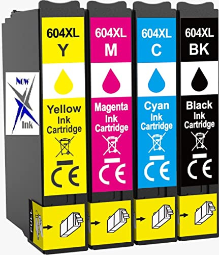 Now Ink Ltd Pineapple 604 XL FULL SET Ink Cartridges Replacement for 604XL. Compatible for Epson 604XL. WF-2910DWF/ WF-2930DWF/ WF-2935DWF/ WF-2950DWF, XP - 2200 2205 3200 3205 4200 4205