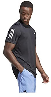 adidas Herren Club 3-Stripes Tennis Tee, Black, M