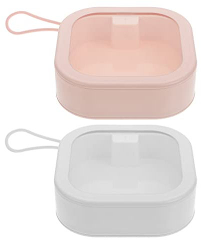Beavorty Haargummi-Organizer-Boxen 2 Stück Kleine Tragbare Haargummi-Halter Organizer Ideal für Unterwegs Zur Aufbewahrung von Haargummis Oder Organizer für Kleine Gegenstände auf