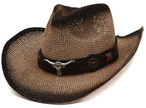 Hüte Western-Cowboy-Reitmütze, Retro-Hut, breiter Hut, Männer, Frauen, Gürtel, Baseballmützen Cap Kinder Jungen 2 Jahre (Khaki, One Size)