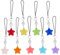 SUPERFINDINGS 9 Stück Acryl Stern Anhänger Mit Baumelnden Perlen 10.8cm Niedlicher Bunter Handy Gurt Handy Dekorationsgurt Für Smartphones Rucksack Geldbörse