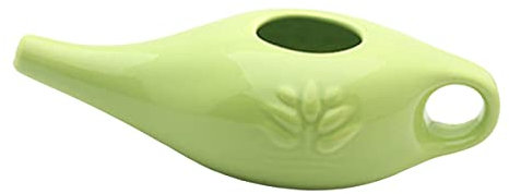 ISTOVO Olla Neti de CeráMica de 250 Ml para Limpieza de Nariz, Duradera, una Prueba de Fugas, para Enjuague Nasal, Lavado de Nariz, Hombres y Mujeres, Verde
