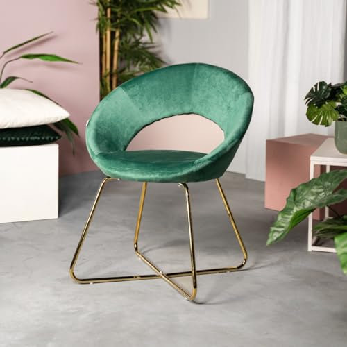 Homla Sessel Wohnzimmersessel Relaxsessel Polstersessel Samt Jared Velours Grün 51x47x90 cm