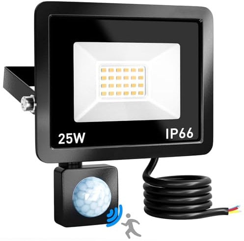 Brightown Led Strahler Mit Bewegungsmelder, 20W LED Fluter,IP66 wasserdicht mit 24 LEDs, 2200LM Außenstrahler 6000K Kaltweiß Scheinwerfer, ideal für Garten Lagerhaus Spielplatz Hinterhof