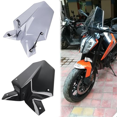 TaTonCycle Motorrad Frontverkleidung mit Montagehalterung für DUKE 790 Duke 790 2018 2019 2020 2021 2022 2023 Duke-790 Windschutzscheibenabweiser Fliegengitter Zubehör (Schwarz)