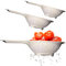 Tomko Juego de 3 coladores de cocina de plástico con asa, 22,/19/16 cm de grande, colador para lavar frutas y verduras, colador para pasta, colador (blanco)