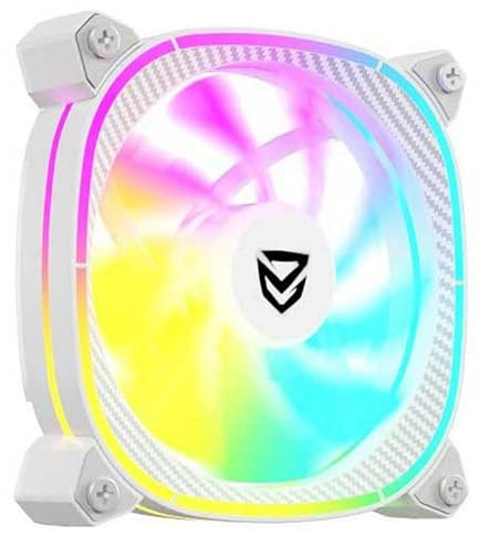 Nfortec ventilador de alto rendimiento Blanco, ATRIA X 120mm Fan RGB,DC 12V(FAN) 5V(LED),80-1800RPM,4-pin PWM & 3-pin ARGB,silencioso para refrigeración líquida Atria X White