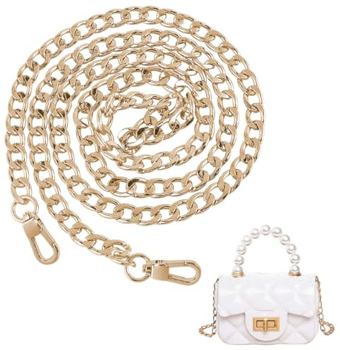 NTRUXZP Taschenkette, Kette Trageriemen, Taschenkette 100cm Comforty Taschenkette Gold, Kette Trageriemen, Metall Schulterriemen für Taschen, Handtaschenketten, Umhängetasche Handtasche Ersatzkette