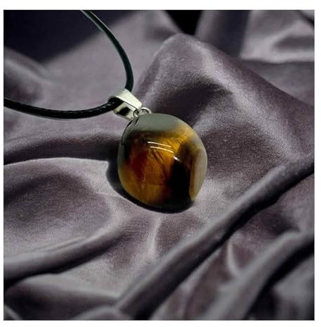 arana's - Colgante OJO DE TIGRE piedra natural irregular semipreciosa - Collar de cordon encerado - Cristales curativos y piedras energeticas para mujer y hombre - Sanacion y curacion (Ojo de tigre)