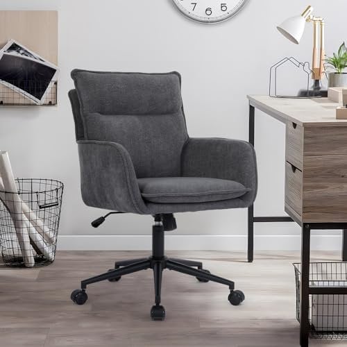 Home Deluxe - Bürostuhl CORA - Farbe: Anthrazit - Webstoff, höhenverstellbar, weiche Polsterung, bis 120 kg belastbar I Schreibtischstuhl Chefsessel Drehstuhl