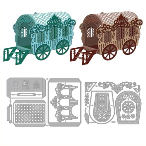 GLOBLELAND 3D Stanzformen Im Vintage Stil Mit Kutsche Metallrahmen Stanzformen Für Die Kartenherstellung DIY Scrapbooking Dekor Prägung Urlaubsdekoration