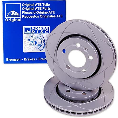 2x ATE PowerDisc Bremsscheiben vorne passend für 5er E60 E61 + 6er E63 E64