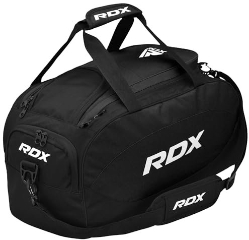 RDX Sporttasche Reisetasche Damen Herren, Trainingstasche Fitnesstasche mit Schuhfach, MMA Sport Fitness Wandern Gym Bag Schwimmen Rucksack, Umhängetasche Backpack Handgepäck Duffle Bag (Schwarz)